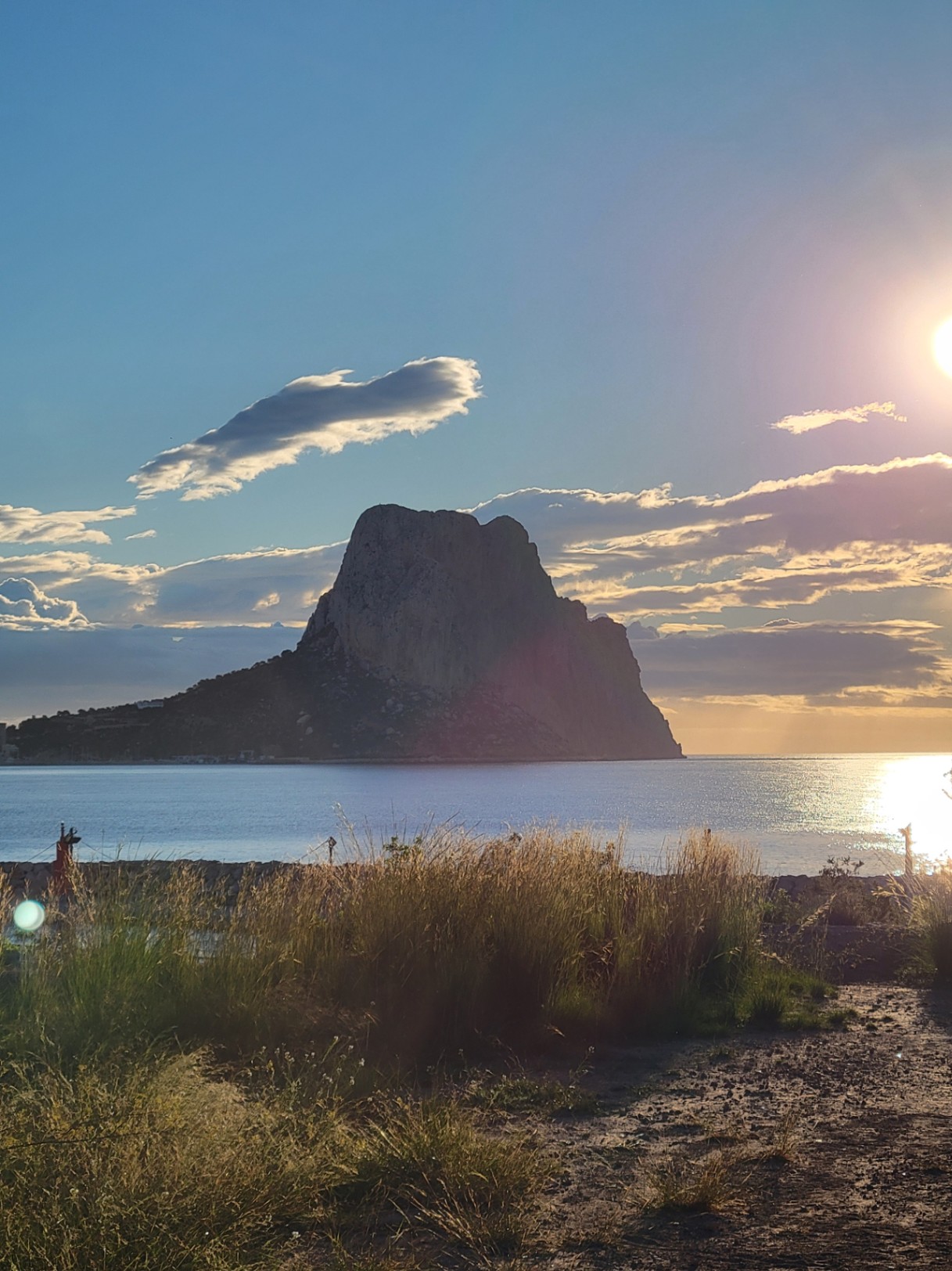 Large plot of land with sea views.